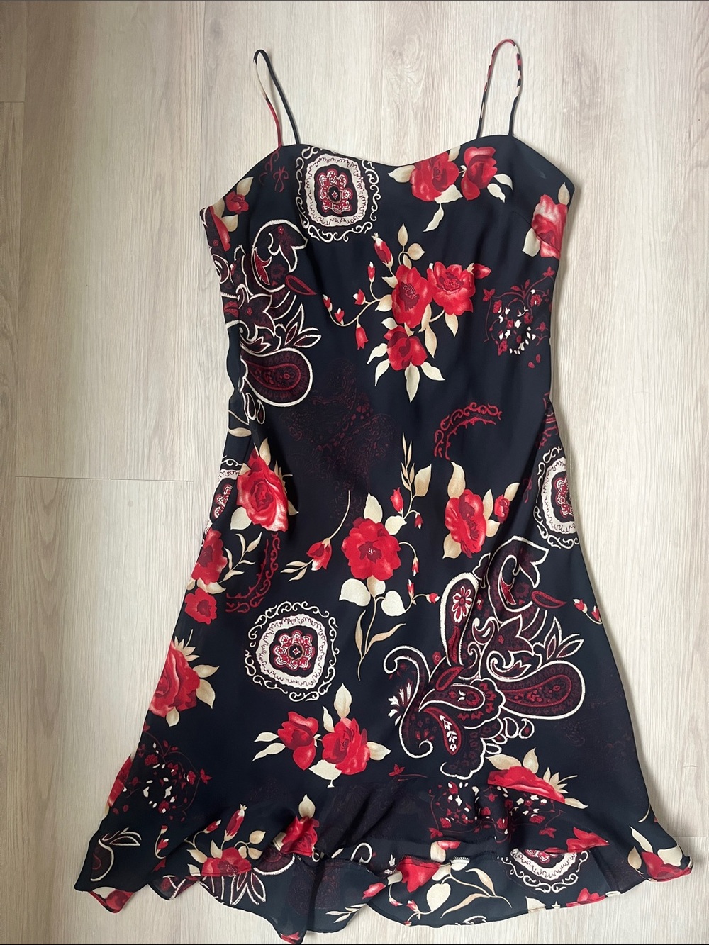 Jessica Petites Vintage 90’s/Y2K Floral Slip Dress Rose Print Whimsigoth Size 16